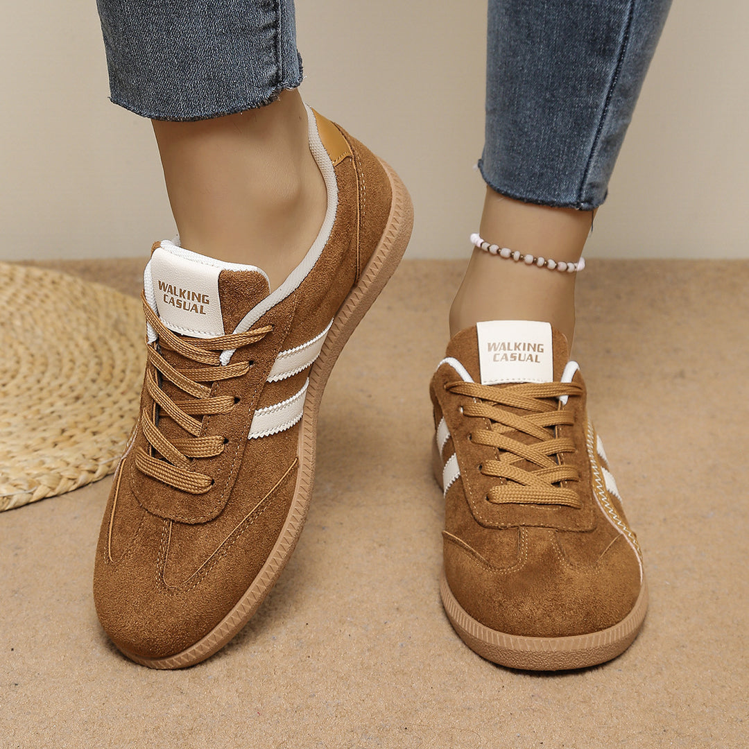 Damen Retro-Sneaker aus Veloursimitat mit gumähnlicher Laufsohle Drune