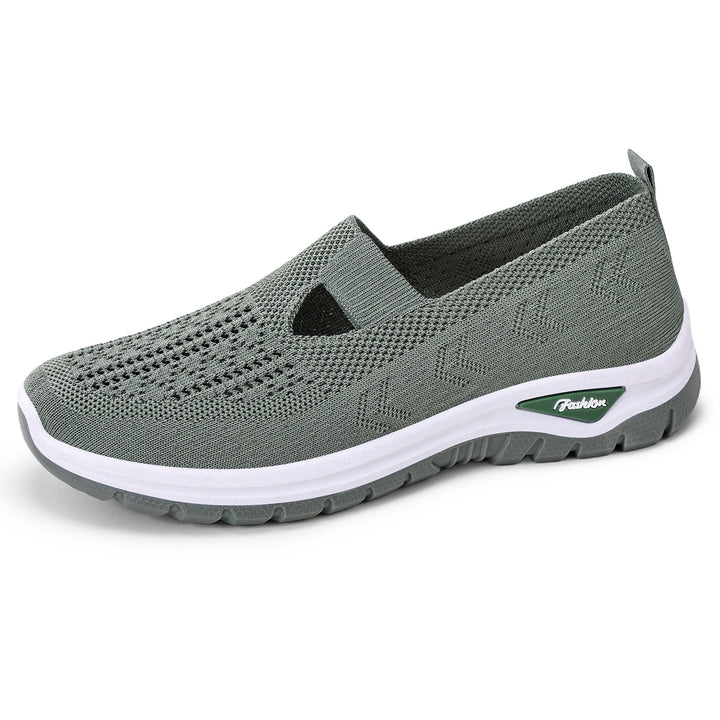 Damen nan gestrickter Schlupfsneaker mit atmungsaktivem Obermaterial und stoßdämpfender Profilsohle Drune