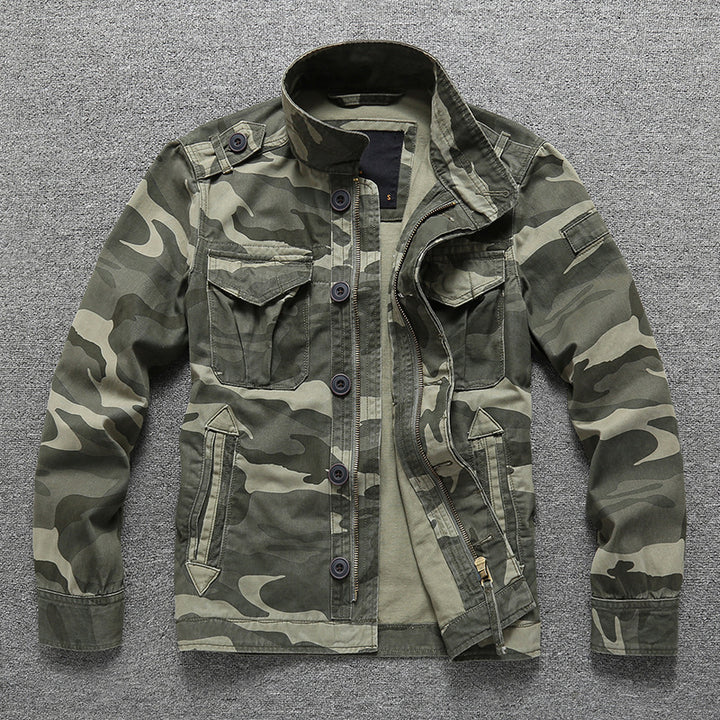 Herren Gefütterte Utility-Fieldjacke mit Teddykragen und Mehrfachtaschen Drune