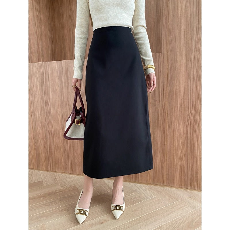 Damen eleganter Midirock mit schmalem Schnitt und hochwertigem Material Drune