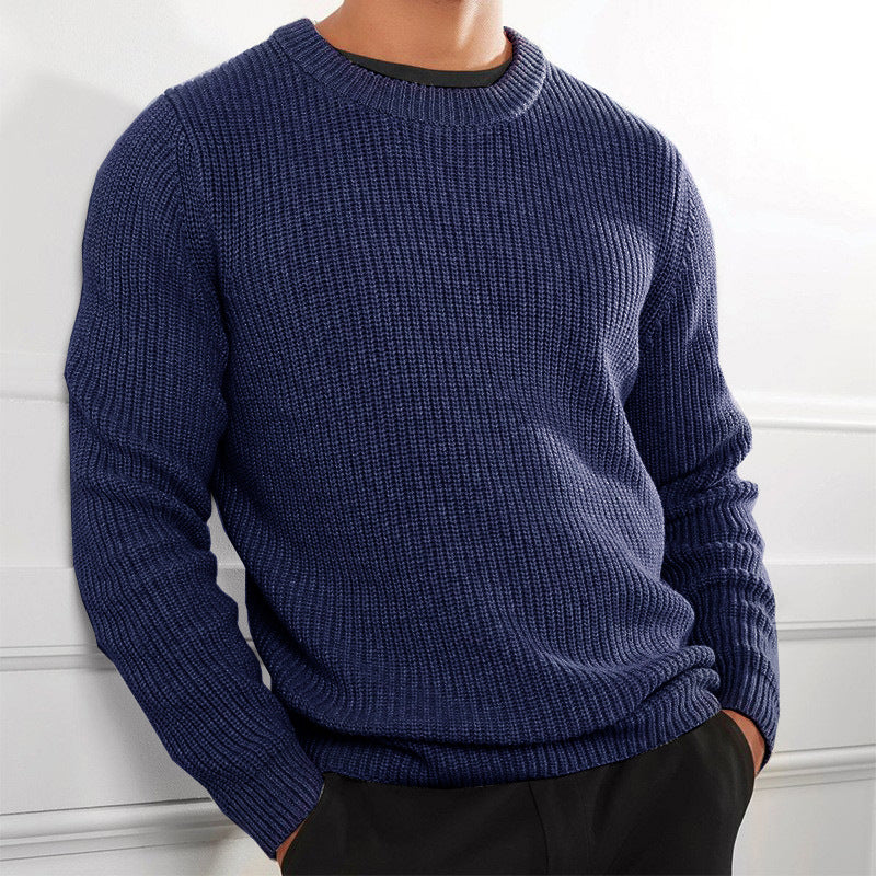 Herren Grobstrickpullover mit strukturiertem Design und hochgeschlossenem Kragen Drune