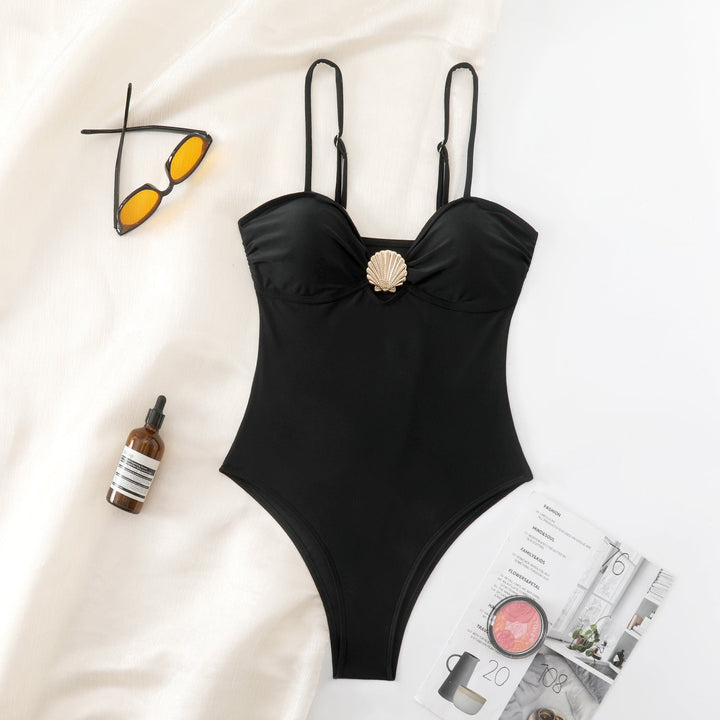 Damen Eleganter Badeanzug mit Muschel-Detail Drune