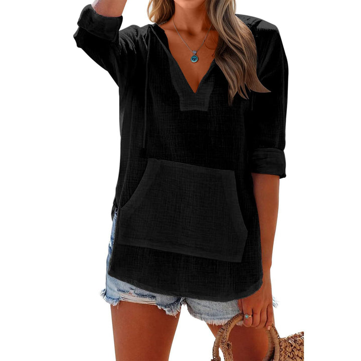 Damen Legere Bluse mit Kapuze Drune