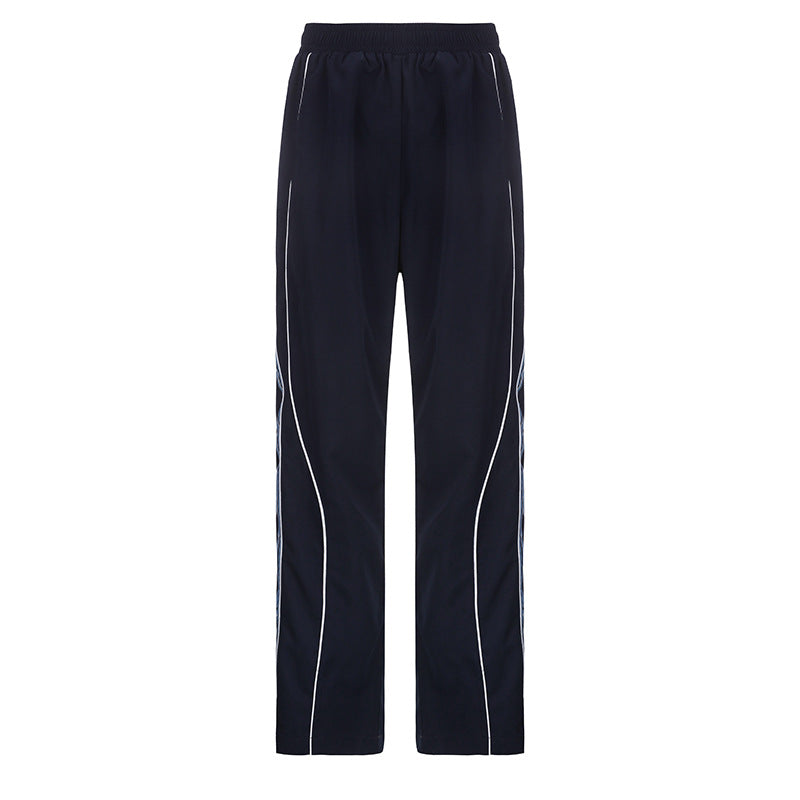 Damen Sporthose mit hohem elastischen Bund und seitlichen Kontraststreifen Drune