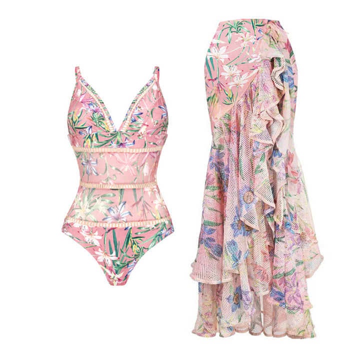 Damen Bikiniset mit eleganten, langen transparenten Ärmeln Drune