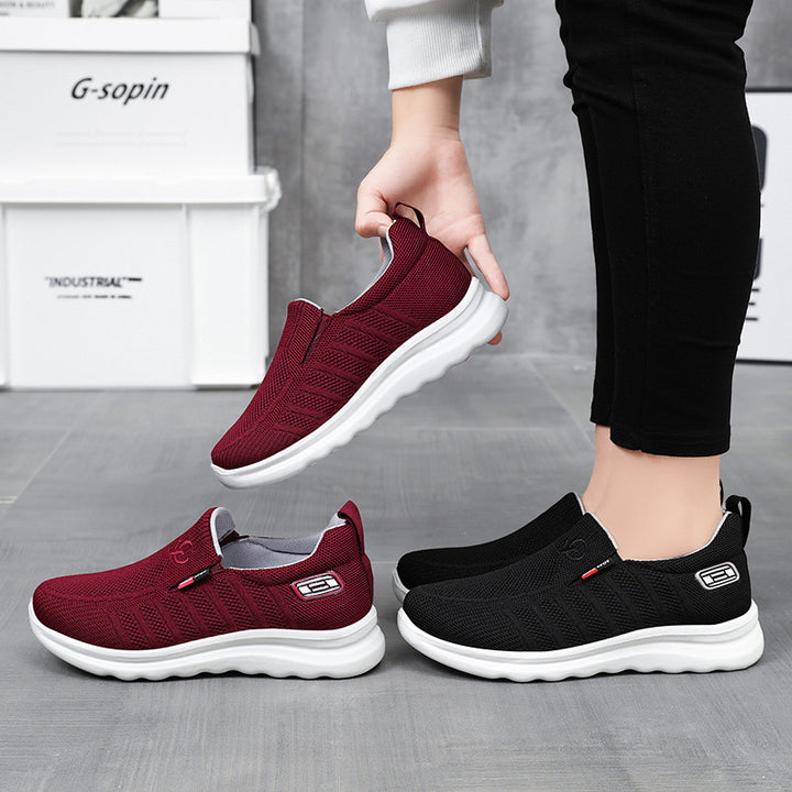 Herren nan atmungsaktiver gestrickter Slip-On Sneaker mit elastischem Einstieg und stoßdämpfender EVA-Zwischensohle Drune