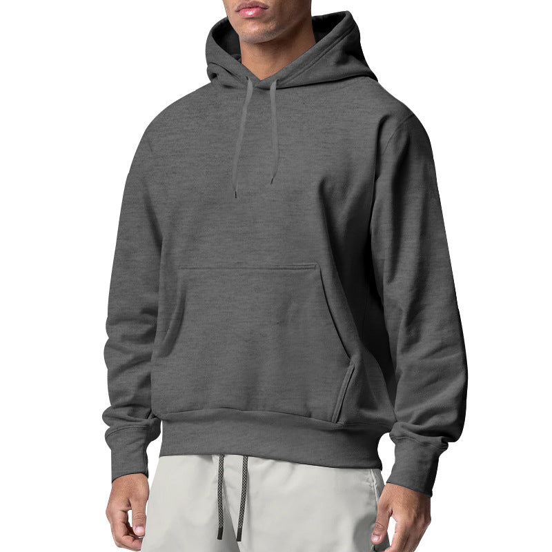 Herren nan Kapuzenpullover mit Kängurutasche, Relaxed-Fit und gerippten Bündchen Drune