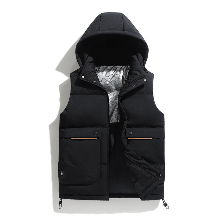 Herren Leichte Pufferweste mit abnehmbarer Kapuze, Thermoisolierung & Utility-Taschen Drune