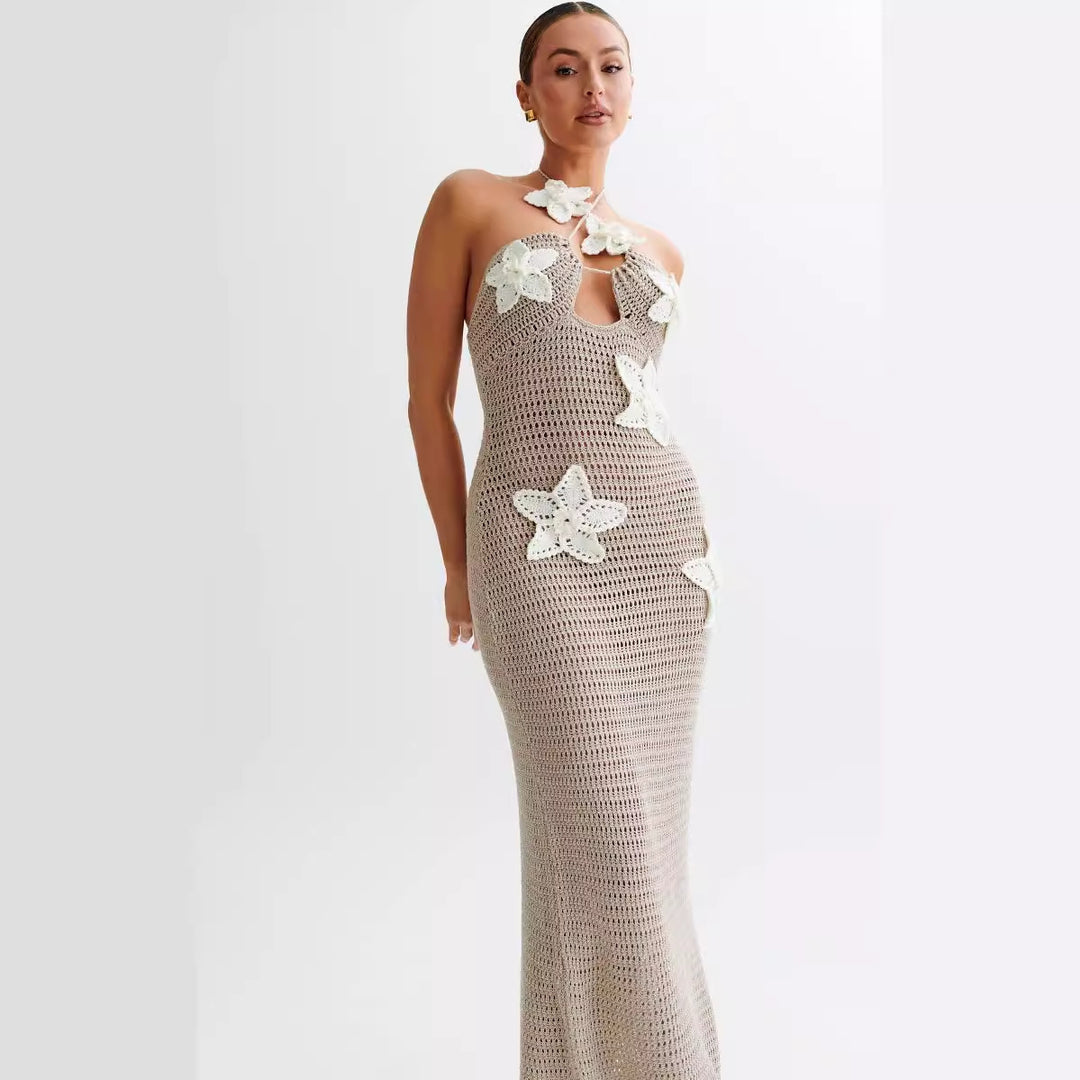 Damen Häkelkleid mit floralem Design Drune