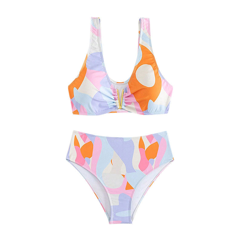 Damen Hochgeschnittener Bikini mit raffiniertem Design Drune