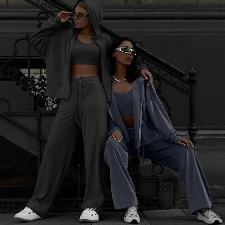 Damen Bequeme und modische Kombi aus Top und Hose Drune