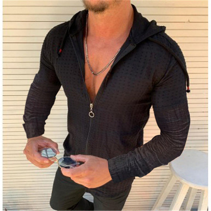 Herren Sportliche Langarmjacke mit innovativem Texturmuster und praktischem Reißverschluss Drune