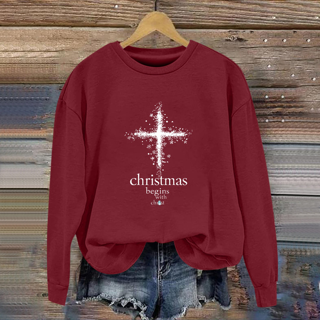 Damen Sweatshirt mit christlichem Motiv und weichem Innenfutter Drune
