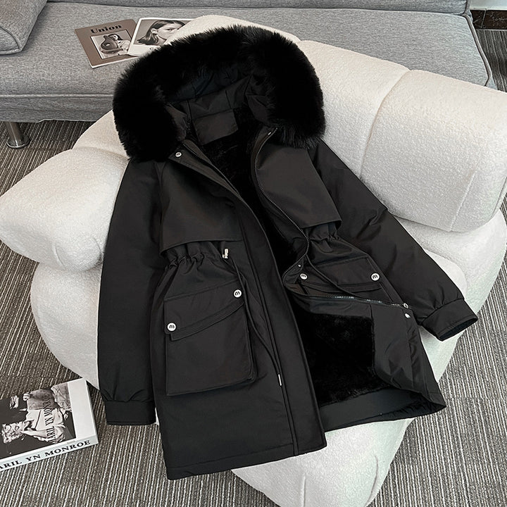 Damen Modischer Winterparka mit kuscheligem Innenfutter und praktischen Taschen Drune