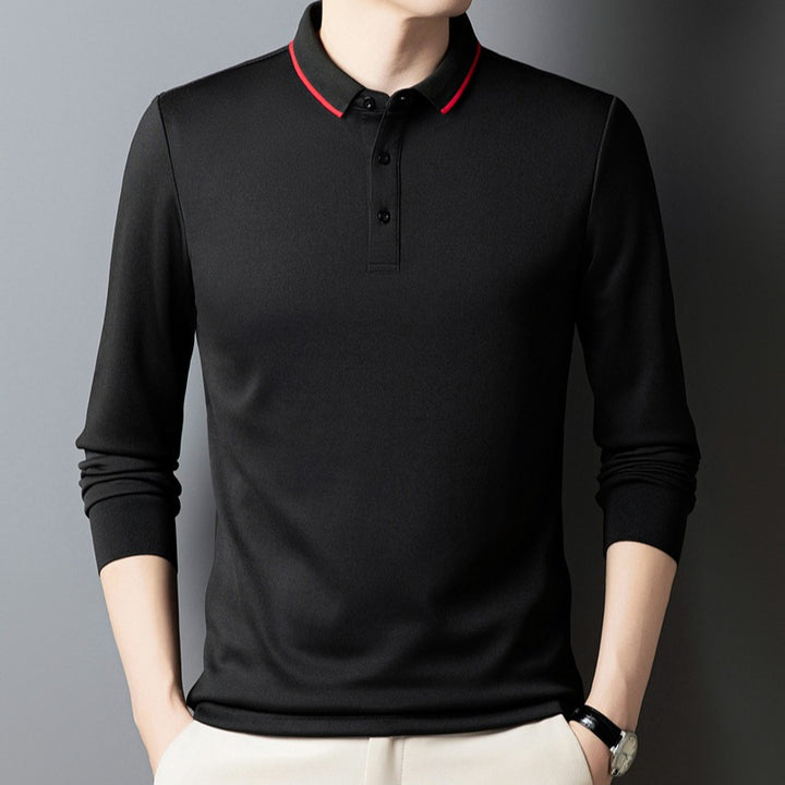 Damen Poloshirt mit langem Arm und Knopfdetails Drune