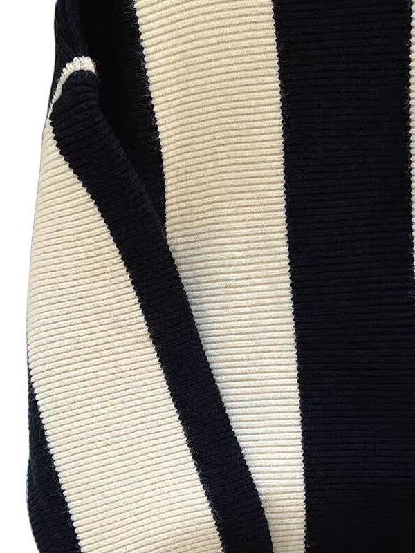 Damen Grobstrickpullover mit grafischem Streifenmuster und weitem Schnitt Drune