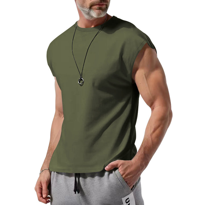 Herren nan athletisches abgeschnittenes Tanktop mit breiten Armöffnungen und Rundhalsausschnitt Drune