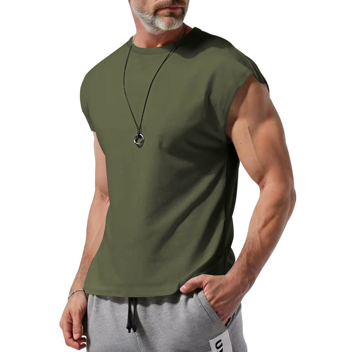 Herren schickes ärmelloses T-Shirt aus atmungsaktivem Baumwollmix Drune