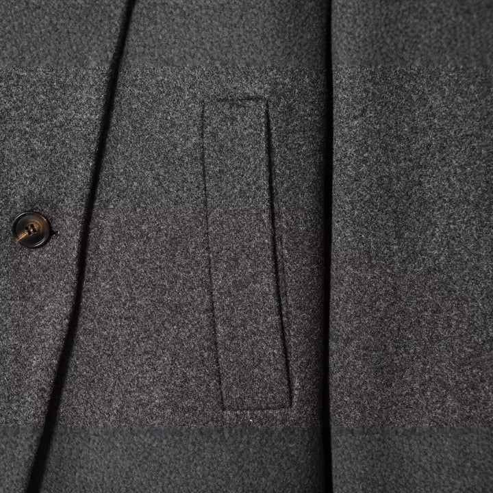 Damen Kurze Boxy-Wollmix-Jacke mit Stehkragen und aufgesetzten Pattentaschen Drune