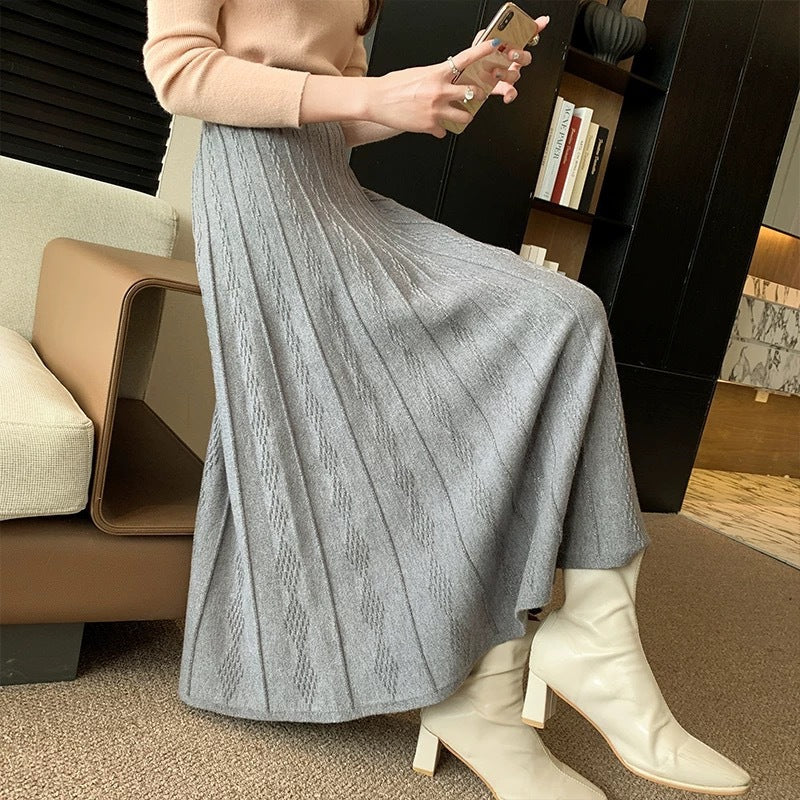Damen Eleganter Maxirock mit strukturiertem Design Drune