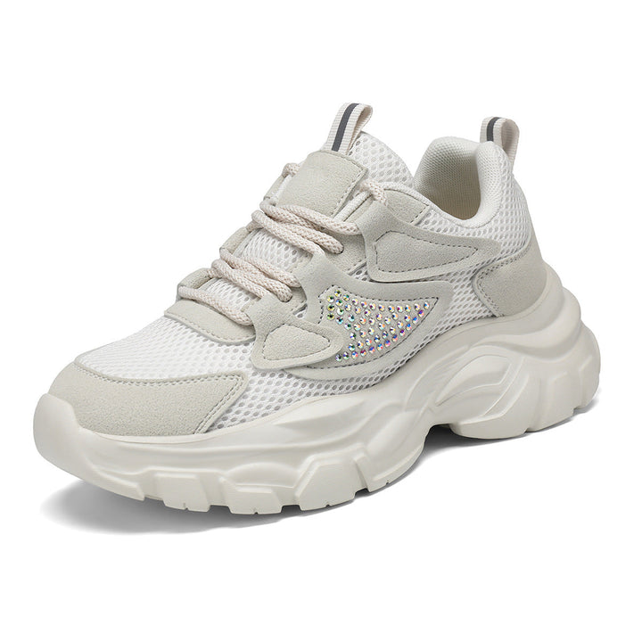 Damen Sportliche Sneakers mit Glitzerdetails und atmungsaktivem Obermaterial Drune