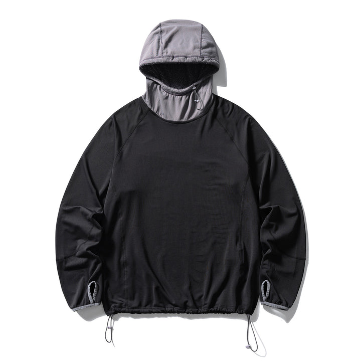 Unisex Technischer Kapuzenpullover mit verstellbarem Saum, isolierter Innenkapuze und Daumenöffnungen Drune