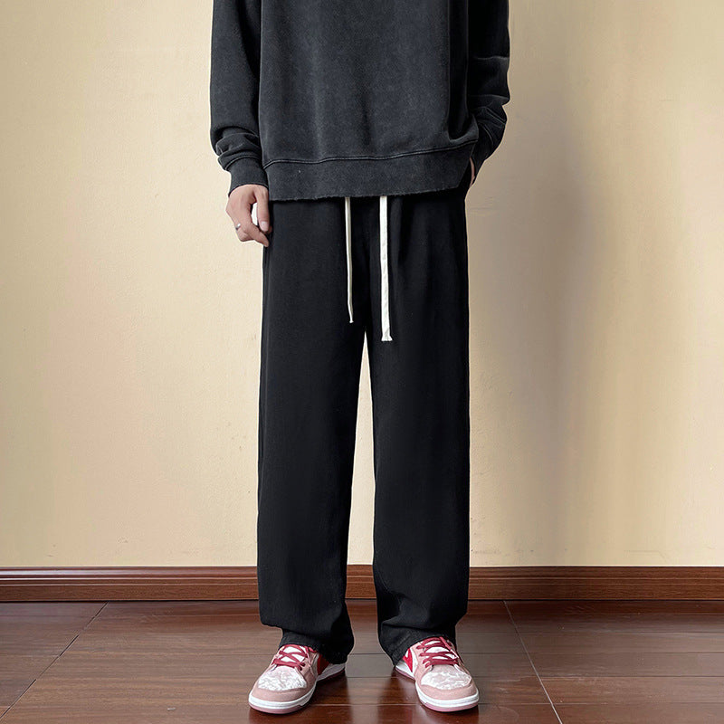 Herren locker sitzende Jeanshose im Oversize-Baggy-Stil mit Tunnelzug Drune