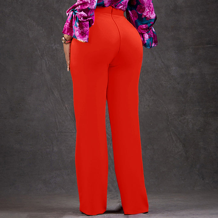 Damen Elegante und figurbetonte High-Waist-Hosen Drune