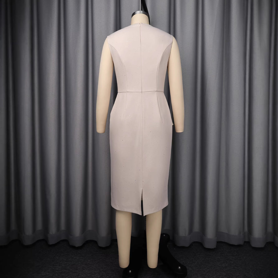 Damen elegantes Kleid mit raffinierten Drapierungen Drune