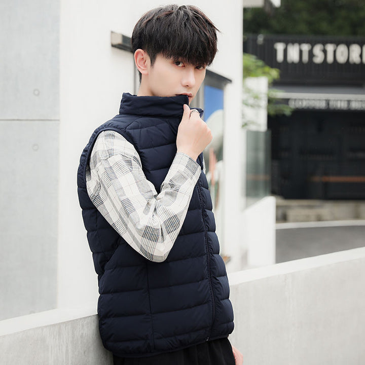 Herren Ärmellose gesteppte Thermoweste im City‑Look mit Stehkragen und windabweisender Hülle Drune