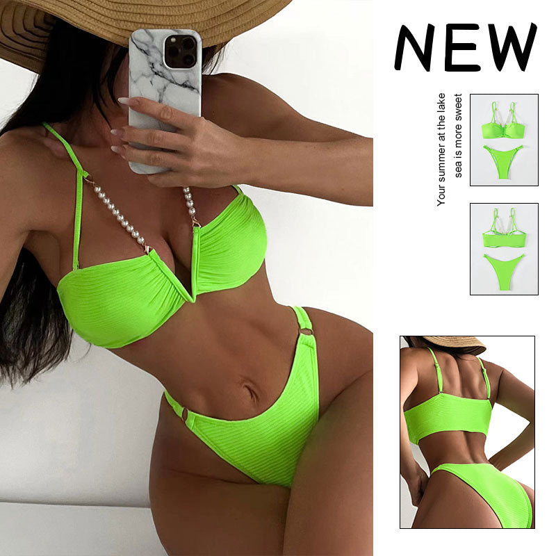Damen raffinierter Bikinis mit Perlenakzenten Drune