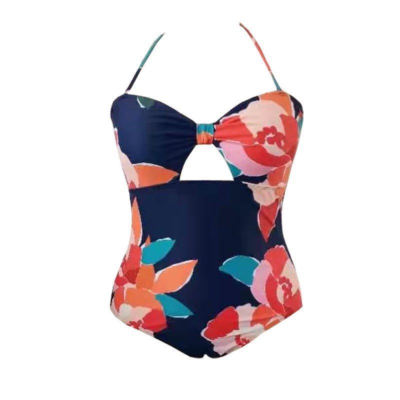 Damen Einteiliger Badeanzug mit floralem Cut-Out-Design Drune