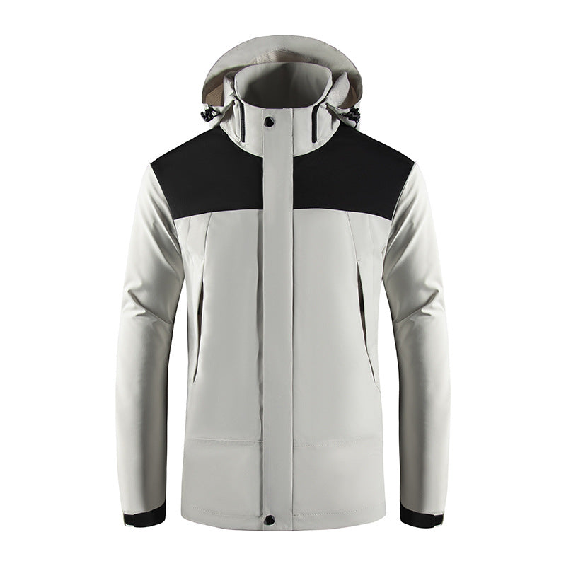 Herren Wind- und Wasserabweisende Softshelljacke mit Kapuze und verdecktem Reißverschluss Drune