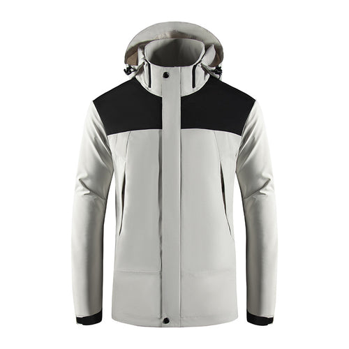 Herren Wind- und Wasserabweisende Softshelljacke mit Kapuze und verdecktem Reißverschluss Drune