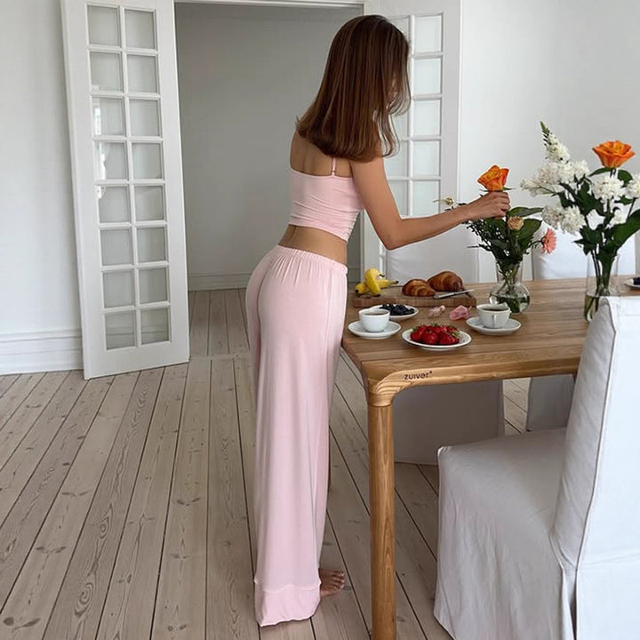 Damen lässiger Jumpsuit mit weitem Bein und verstellbarem Bund Drune