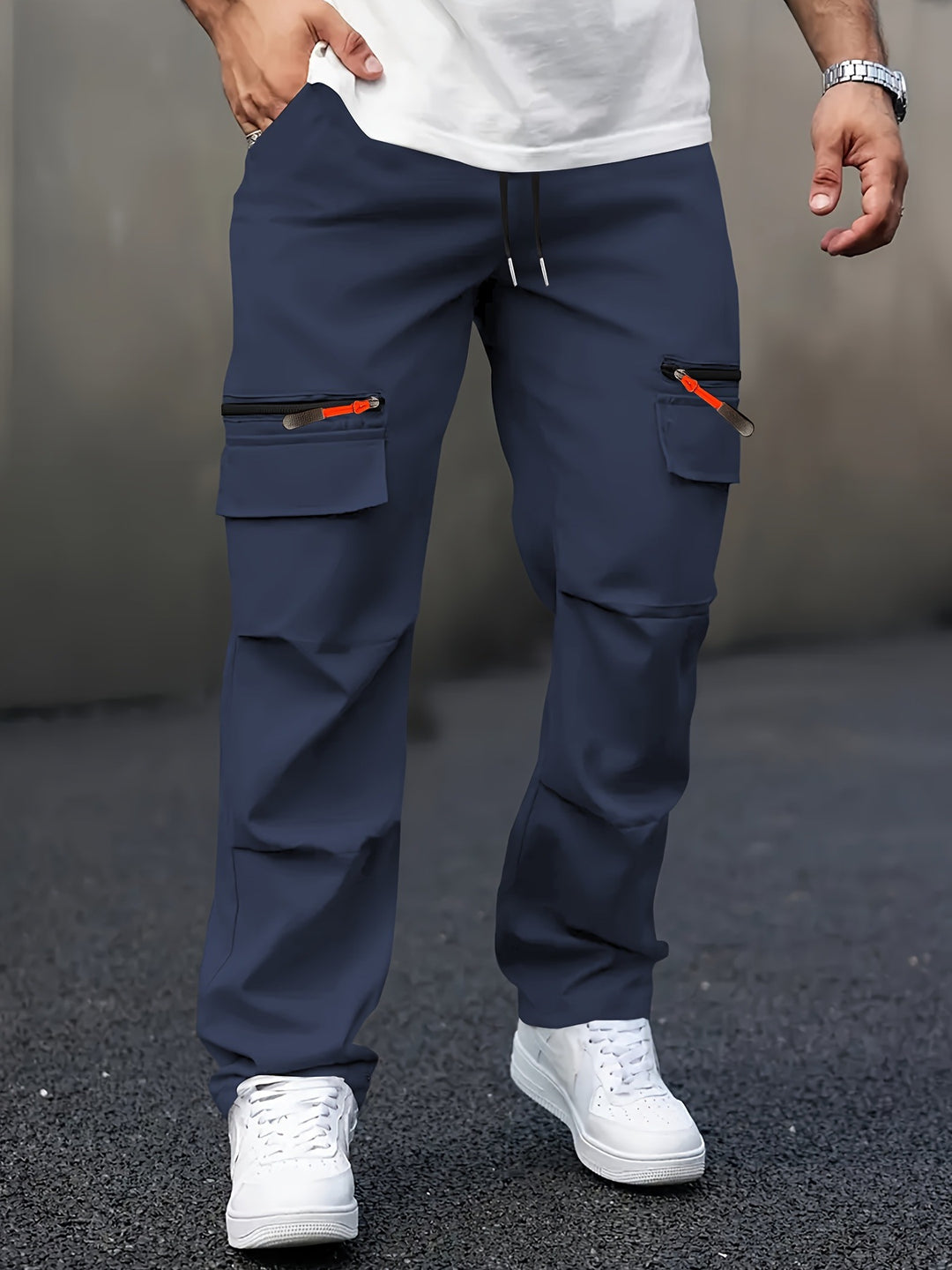 Herren Multifunktionale Cargo-Hose mit seitlichen Reißverschlüssen