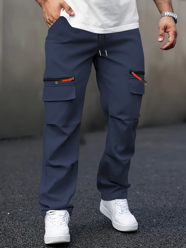 Herren Multifunktionale Cargo-Hose mit seitlichen Reißverschlüssen