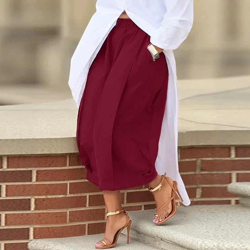 Damen Culotte-Hose mit weitem Bein und präzisen Bügelfalten Drune