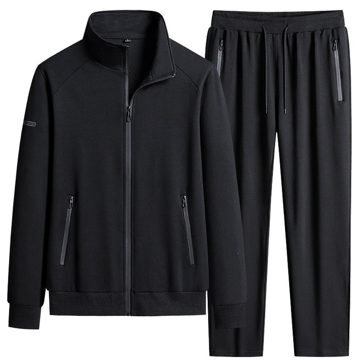 Herren Sportlicher Softshell-Trainingsanzug-Set mit fleecegefütterter Jacke und tapered Jogginghose Drune