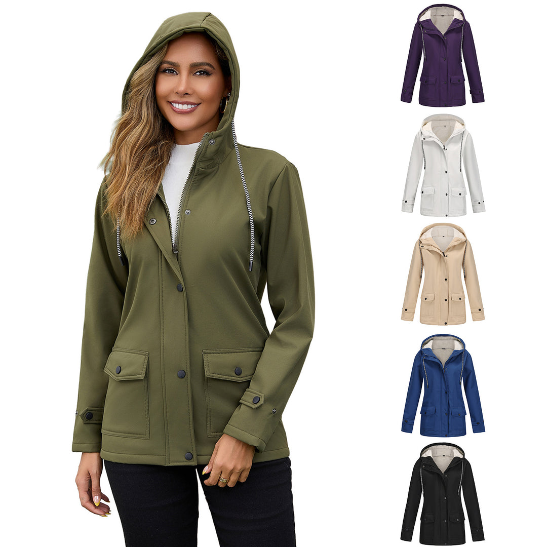Damen nan wasserabweisender Parka mit Teddyfutter verstellbarer Kapuze und aufgesetzten Taschen Drune
