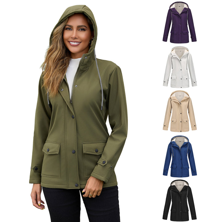 Damen nan wasserabweisender Parka mit Teddyfutter verstellbarer Kapuze und aufgesetzten Taschen Drune