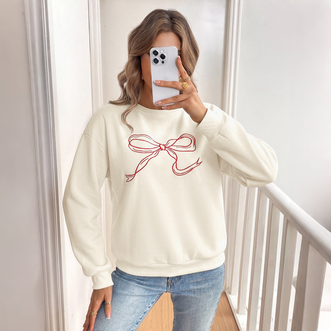 Damen Sweatshirt mit Schleifenmotiv Drune