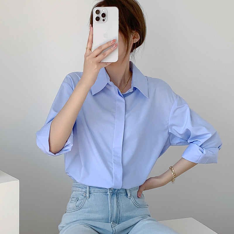 Damen Stilvolle Oversized Bluse Drune
