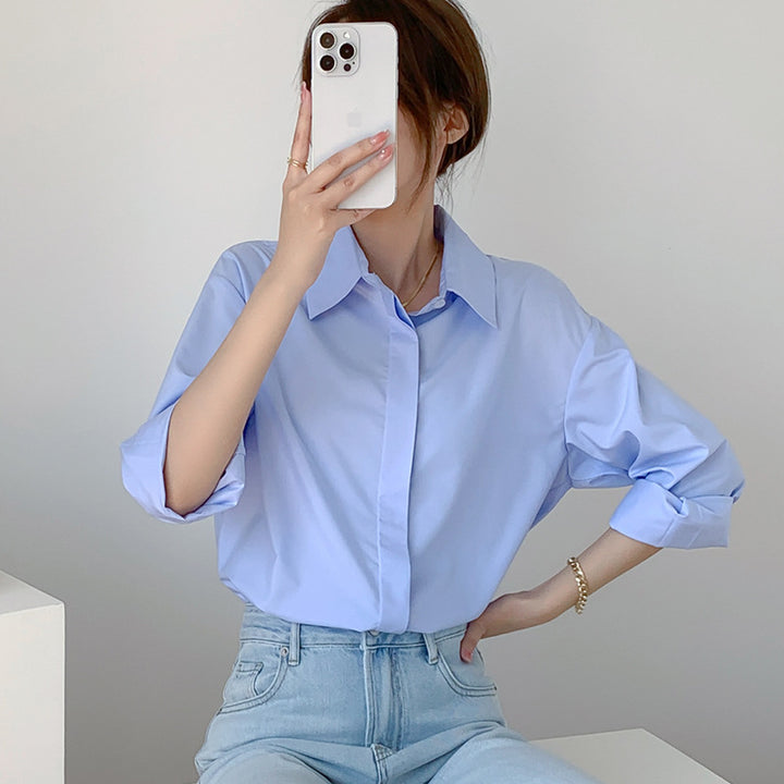 Damen Stilvolle Oversized Bluse Drune