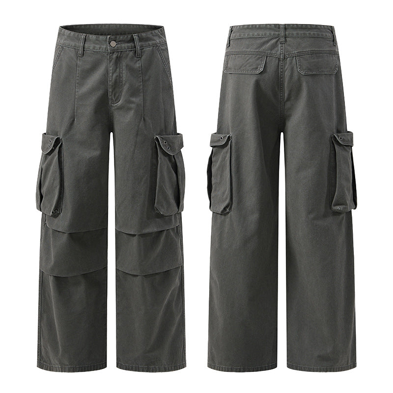 Herren Baggy-Cargohose mit extra weitem Bein, tiefem Schritt und großen Klappentaschen Drune