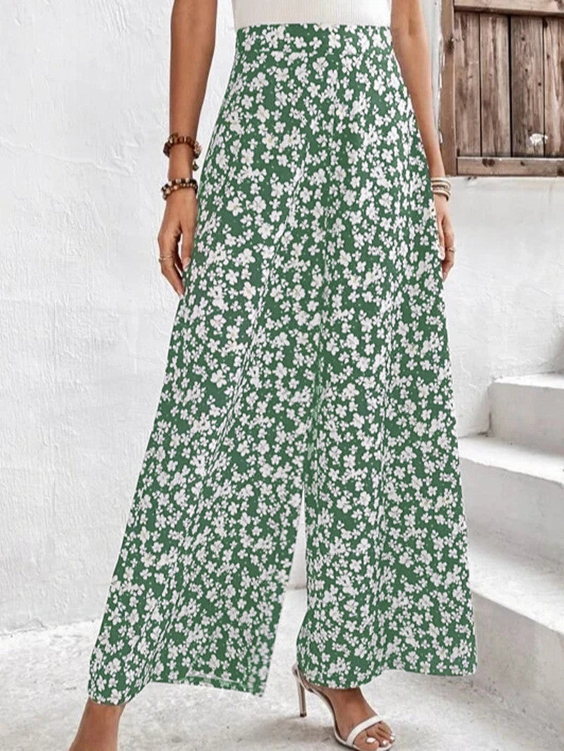 Damen Blumenmuster Palazzohose Drune