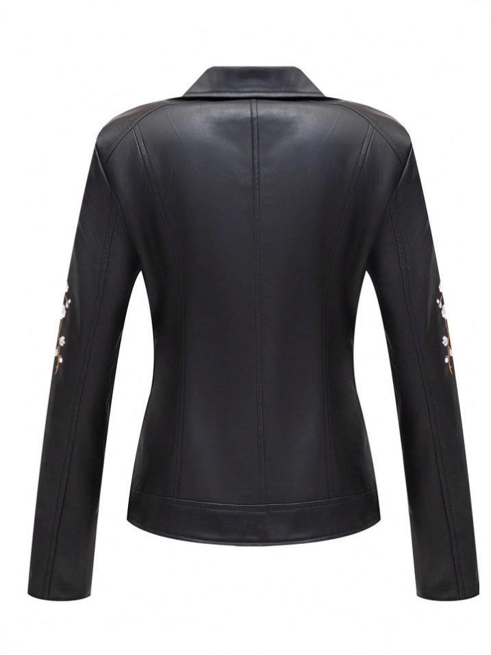 Drune | Vegan-Lederjacke - Nieten Design - Reißverschlussdetails - Klassischer Biker Stil