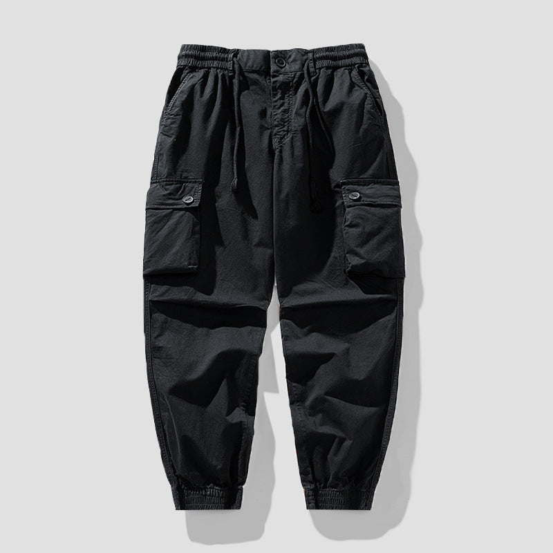 Herren Cargo-Joggerhose im Tapered-Utility-Stil mit elastischem Bund und Klapptaschen Drune