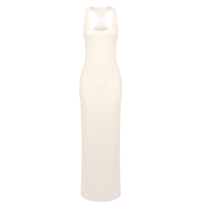 Damen figurbetontes Maxikleid mit Cut-Out-Details und raffinierten Trägern Drune