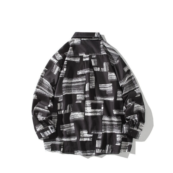 Herren Oversize Hemd mit grafischem Blockprint Drune